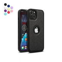 iPhone 14 Leather Case Luxury Leather Business Vintage Slim Non-Slip Soft Grip Shockproof Slim Protective Cover (2022) 6.1 Inch (Black)