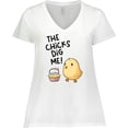 thumbnail image 3 of Inktastic The Chicks Dig Me Easter Baby Chick with Basket and Eggs Women's Plus Size V-Neck T-Shirt, 3 of 5
