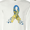 thumbnail image 4 of Inktastic Down Syndrome Awareness Blue and Yellow Hearts Ribbon Long Sleeve T-Shirt, 4 of 5