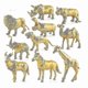 thumbnail image 1 of Zoo Toy Elephant, Giraffe, Lion And Tiger Golden Animal Doll Wild Jungle Animal Set 12-piece Set Banmo, 1 of 5