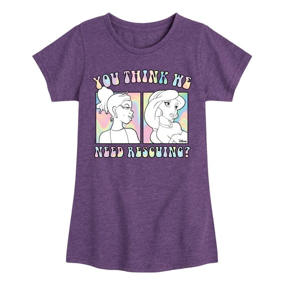 Disney Princess - You Think We Need Rescuing - Toddler & Youth Girls Short Sleeve Graphic T-Shirt
