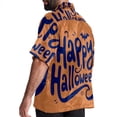 thumbnail image 3 of Halloween Font Men's Short Sleeve Hawaiian Shirt, Casual Printed Button Down Beach Tops, Summer Poplin Spread Collar Unisex Button Down Shirts, 3 of 6