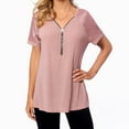 thumbnail image 2 of New Summer Arrivals Olyvenn Womens 2025 Cold Shoulder Tops Trendy Party Blouses Loose Fit Plus Size Shirts Sparkly Tunic Summer Night Out Tees Pink XL, 2 of 8