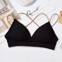 Langgg Triangular cup gathered, chest wrapped, strapless, threaded, no steel ring, sexy back, suspender bra