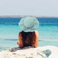 thumbnail image 5 of 56-58cm hat circumference female summer straw hat and straw bag two-piece cute flower sunscreen sun hat - Mint green, 5 of 5