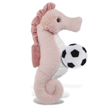 DolliBu Super Soft Rose Seahorse Stuffed Animal with Soccer Ball Plush - Huggable Seahorse Playtime Toy, Cute Ocean Gift Doll, Super Soft Stuffed Doll Animal Toy for Kids, Adults - 12 Inches
