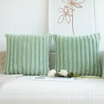 thumbnail image 7 of Sanmadrola Throw Pillow Covers 18x18 inch Pack of 2 Faux Fur Plush Decorative Throw Pillow Covers Couch Cushion Case Soft Pillow with Velvet Back for Sofa, Bed, Living Room, Sage Green, 7 of 7