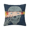 thumbnail image 1 of ZICANCN Skull Creativity Drawing Decorative Throw Pillow Covers , Couch Sofa Decorative Knit Pillow Covers for Living Room Farmhouse 12"x12", 1 of 8