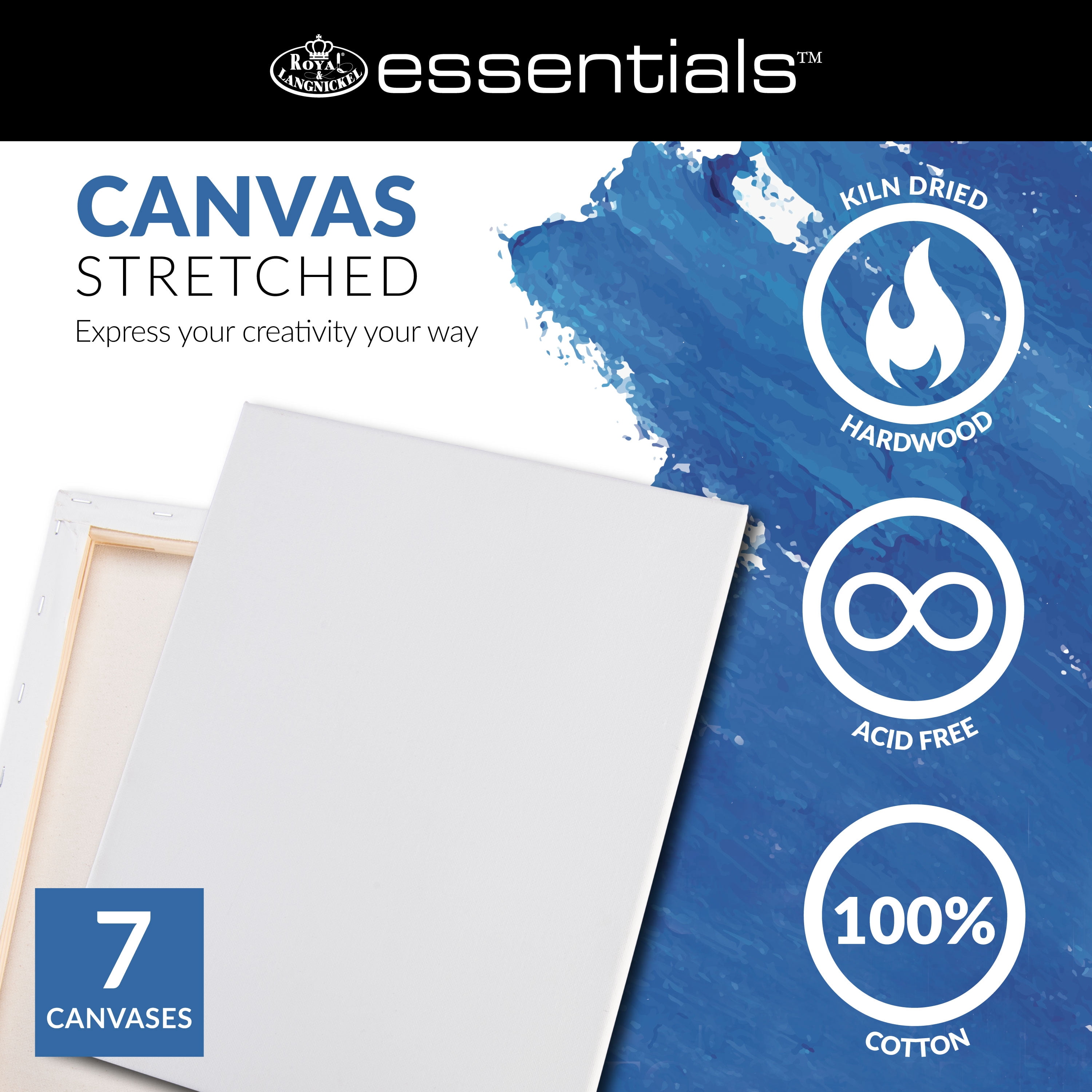 Royal & Langnickel - 7PK Stretched Canvas, 11 x 14