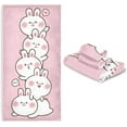 thumbnail image 7 of SKYSONIC 3 Pack Towel Cute Rabbit Cotton Bath Towel Set (1 Bath Towel, 1 Hand Towel, 1 Washcloth) for Bathroom, Super Soft and Quick Dry Towels, 7 of 7