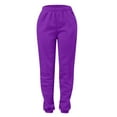 thumbnail image 2 of YUEJUIR Business Casual Pants for Women Women's Casual Solid Pocket Pants High Waist Elastic Band Pants Womens Linen Pants Harem Pants Women Flowy Pants for Women (Purple,L), 2 of 5