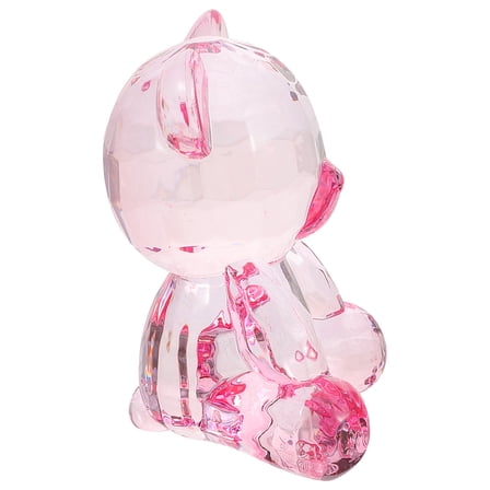 Clispeed Clear Bear Figurine Pink Acrylic 1Pack