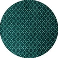 thumbnail image 1 of Ahgly Company Machine Washable Indoor Round Oriental Turquoise Blue Industrial Area Rugs, 5' Round, 1 of 4