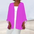 thumbnail image 3 of Scyoekwg Cardigans for Women Trendy 3/4 Sleeve Casual Lightweight Solid Color Open Front Medium Length Sleeve Cardigan Loose Cardigan(Hot Pink,M), 3 of 5