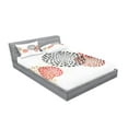 thumbnail image 2 of Ambesonne Abstract Fitted Sheet & Pillow Sham Set, Circled Modern Dots, Queen, Maroon Grey Red, 2 of 2