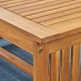 thumbnail image 4 of Brendon Outdoor 5 Piece Acacia Wood Chat Set with Cushions, Brown Patina, Dark Teal, 4 of 8