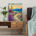 thumbnail image 5 of Mountain Cabin and Wildflowers Canvas Painting， Suitable for Living Room，Office， Hallway， and Dining Room Decoration., 5 of 8