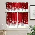 thumbnail image 3 of Christmas Kitchen Curtains and Valances Set Red Floral Snowflake Decoration Kitchen Window Curtains Tier and Valance Curtain Set for Bedroom Living Room 54x18 & 27x24x2, 3 Panel, 3 of 4