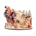 thumbnail image 2 of Decoración de Navidad Ganfancp Pintado de Madera Puzzle Cabaña de Santa Claus, 2 of 6