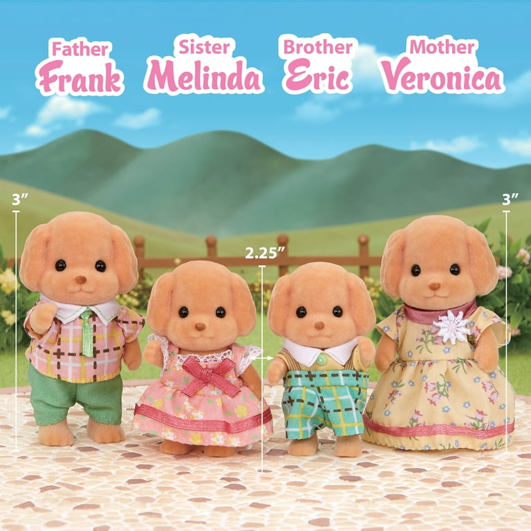 Calico Critters Toy Poodle Family, Set of Collectible Doll