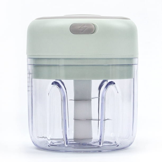 Mini procesador de alimentos eléctrico, picador de ajo inalámbrico, cortador de carne y verduras, picadora portátil inalámbrica, rebanador de alimentos y picador potente (250ml verde) KAUKKO KKS15-Verde