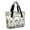 Beige Halloween Skull, variant on Tote Bag for Women - Black Halloween Dancing Skeleton Pattern Shoulder Bag - Large Utility Work Duffle Bag with Zipper Handbag for Travel, Work, Sprots