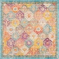 thumbnail image 1 of Unique Loom Tapis Carré Vintage Traditionnel, 8 Pieds, Multi/bleu, Collection Penrose, 1 of 1