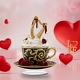 thumbnail image 7 of Votnto Decorative Teacups, Heart Shaped Tea Cup Red Pink Ceramic Coffee Cup, for Valentine's Day Galentine's Gift Wedding Anniversaries Party Supplies, 7 of 7