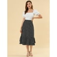 thumbnail image 2 of INSPIRE CHIC Junior's Elastic Waist Ruffle Layered Floral Skirt, 2 of 6