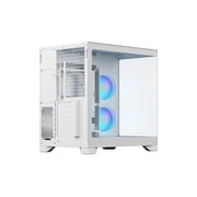 Pop 2 Vision Panoramic Glass White RGB E-ATX Dual-Chamber PC Gaming Case with Front and Side TG Panels Mid Tower PC Case