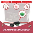 thumbnail image 2 of AlveyTech Inline 30 Amp ATM Blade Fuse Holder with 600v 12 AWG Wire, 1/4" Battery Terminal Connector, 2 of 9
