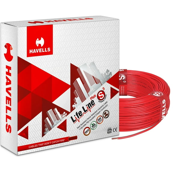 Havells Lifeline Cable Whffdna11X5 1.5 Sq Mm Wire (Red)