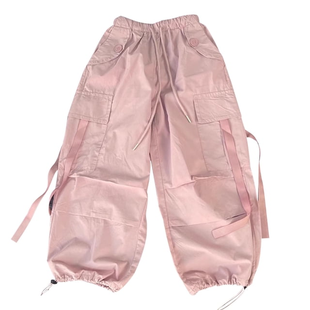 Timegard Vêtements Fille Pantalon Cargo à Cordon Bas Resserré Randonnée Extérieure Ample Mince Mode