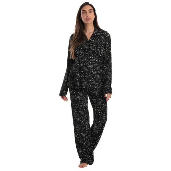 Just Love Women's Ultra-Soft Pajama Set – Cozy & Luxurious Loungewear (Bandana Black, Small)