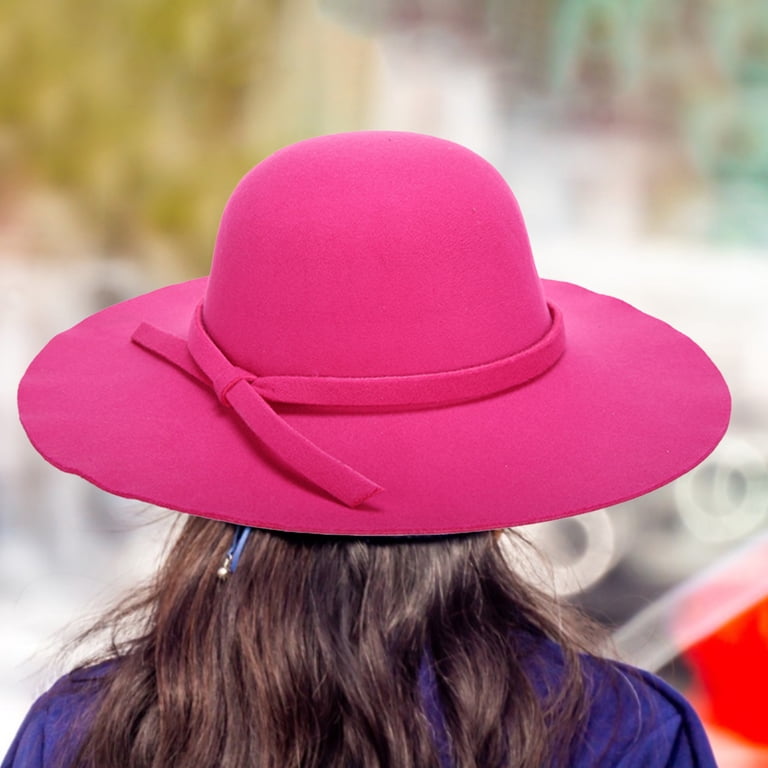 Womens 100% Wool Felt Fedora Hat Wide Brim Floppy/Porkpie  display picture 3