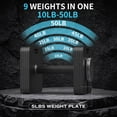 thumbnail image 5 of ARVIVO 2PCS 10-50lb Adjustable Dumbbell Set,5lb Increments & 10lb Handle,Quick-Lock Square Weight Dumbbells for Home Gym, 5 of 9