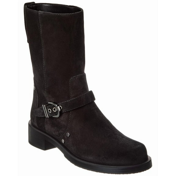 Stuart Weitzman Maverick Suede Bootie, 6, Black