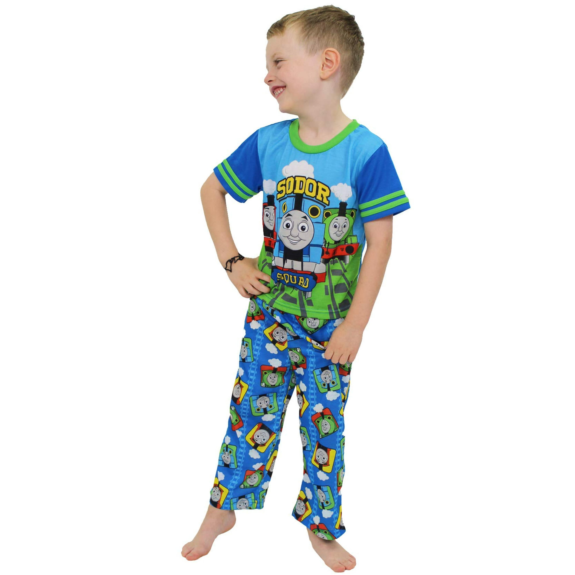 Thomas the Train Friends Boys 3 piece Shorts Pajamas Set 3T Blue Green Walmart