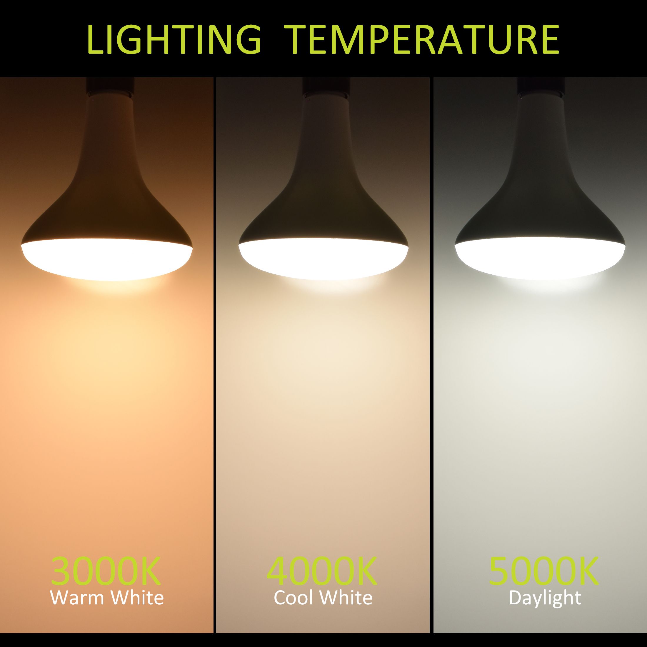 Green Watt BR40 LED Flood Light Bulbs, 17W (100W Equivalent), Daylight White, E26 Medium Base, Dimmable (12-Pack)