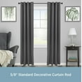 thumbnail image 2 of Kenney August Standard Steel Decorative Window Curtain Rod, 28-48" Adjustable Length, 5/8" Dia., Matte Black, 2 of 5