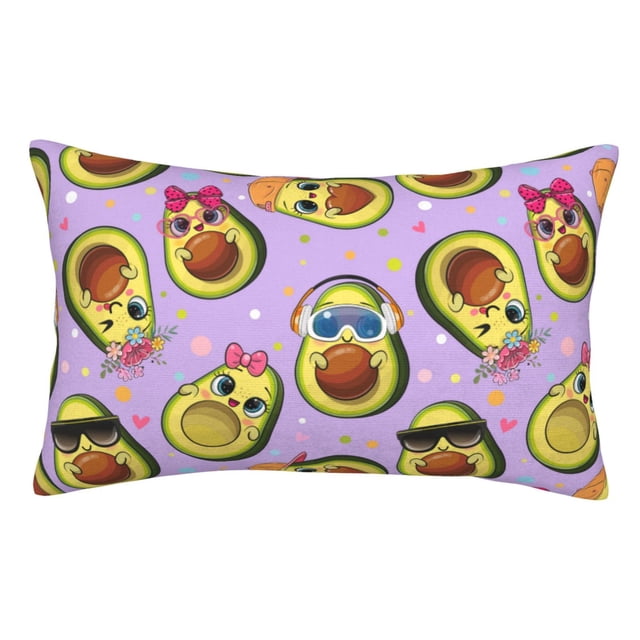 Balery Cartoon Avocados Funda de Cojín Estampada, Regalos para Mujeres, Regalos de Amor para Ella, Regalos para Novia o Esposa, Funda de Almohada-14"x20"