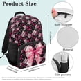thumbnail image 5 of Jeiento Black Pink Soccer Bow 17 Inch Backpack 4-Piece Set, Lightweight Large Capacity School Bookbag for Teen Girls Students Daily Use, 5 of 8