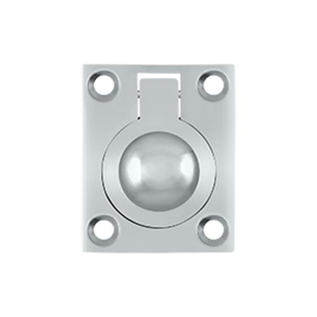 1.75 x 1.37 in. Flush Ring Pull, Bright Chrome - Solid