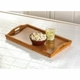 thumbnail image 2 of Brown Beautifully Crafted Stunning Versatile Wooden Bamboo Serving Tray, 2 of 3