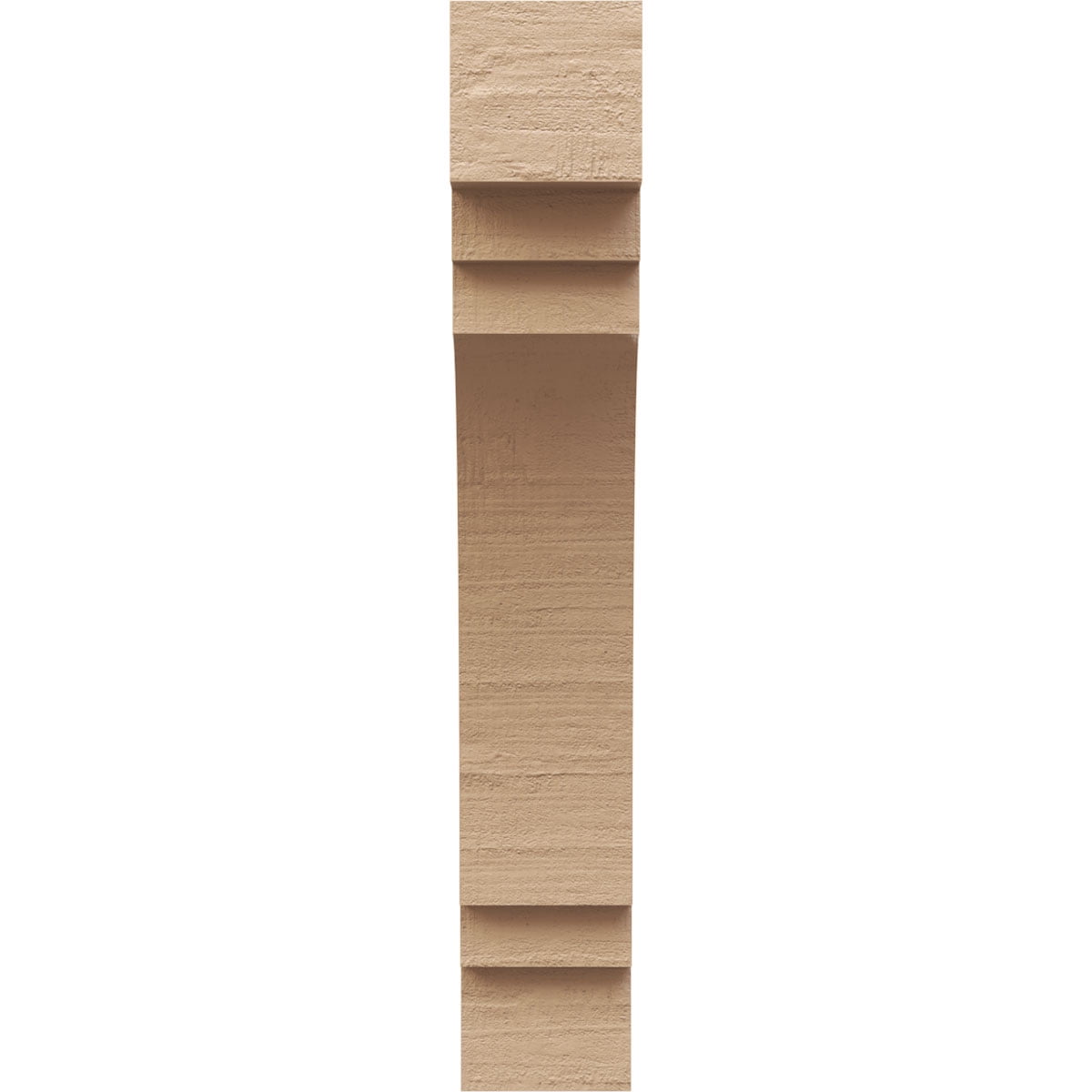 4"W x 8"D x 24"H Thin Pescadero Rough Cedar Woodgrain TimberThane Corbel, Primed Tan