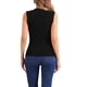thumbnail image 3 of INSPIRAR CHIC Camisetas sin mangas de cuello alto fruncido para mujeres, ajuste delgado, casual, XS, negro, 3 of 6