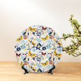 thumbnail image 6 of Yiaed Flowers Butterfly Print Bone China Decorative Plate Ceramic Dinner Plates Art Crafts with Display Stand-7in, 6 of 6