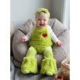 thumbnail image 3 of RUINIXCW Toddler Girl Christmas Shaggy Faux Fur Romper Pants Headband 3 Pieces Set for Cosplay, 3 of 8