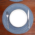 thumbnail image 2 of Juego de 6 individuales redondos trenzados SHACOS para mesa de comedor azul, 2 of 9