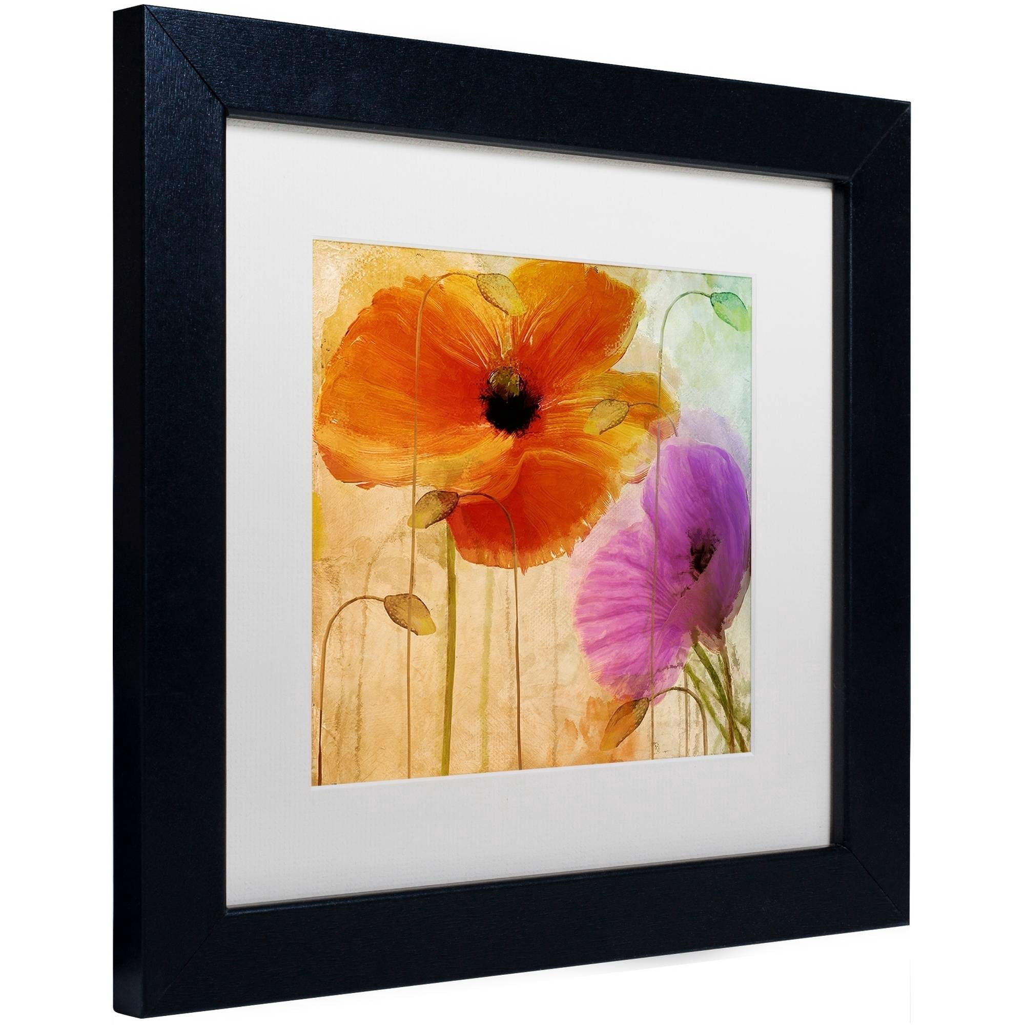 Trademark Fine Art "Penchant For Poppies II" Canvas Art by Color Bakery White Matte, Black Frame